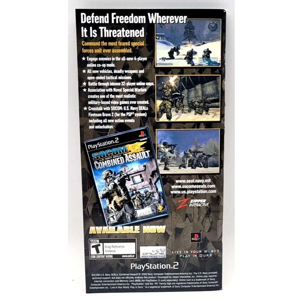 SOCOM: U.S. Navy SEALs Fireteam Bravo 2‎ (Sony PSP) GH MANUAL ONLY *NO GAME*